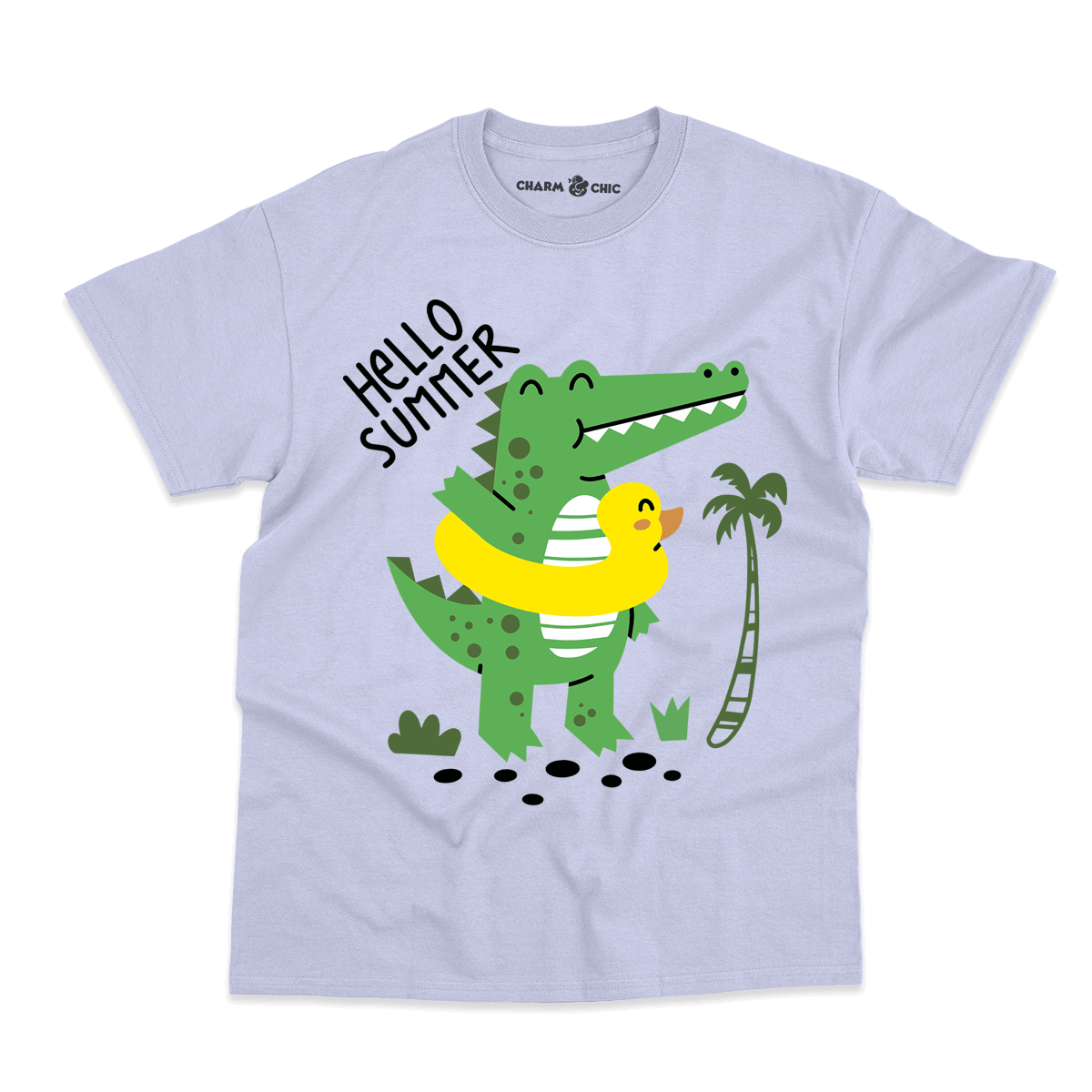Hello Summer Crocodile Cartoon Kids T-Shirt
