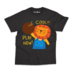 Play Cool Lion Cartoon Kids T-Shirt – Charm and Chic in Black