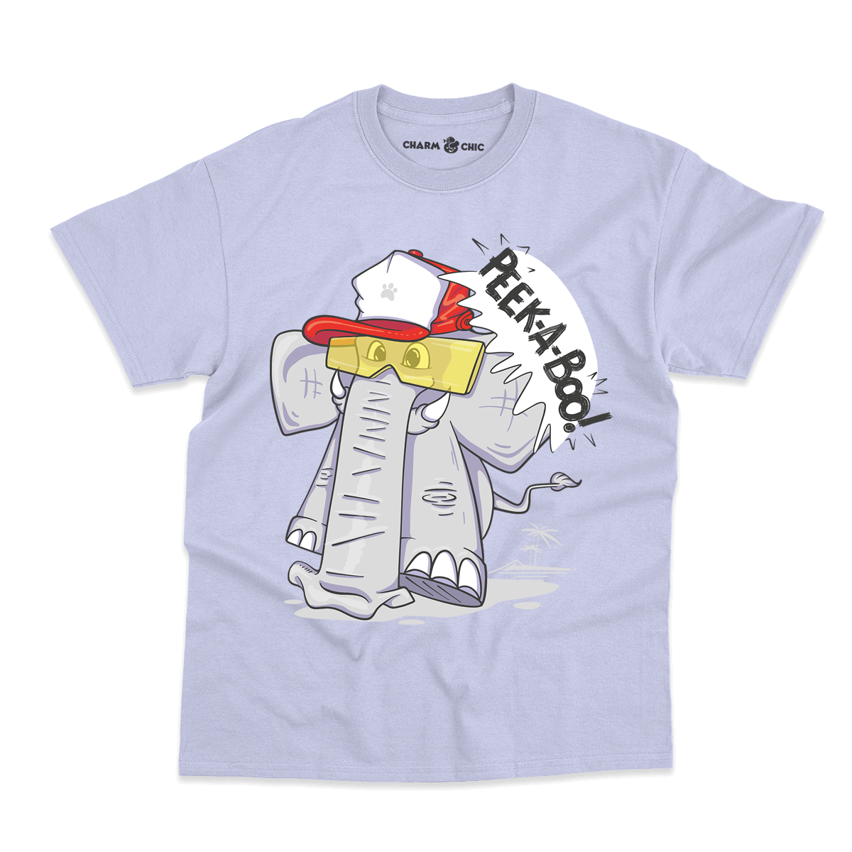 Peekaboo Elephant Cartoon Kids T-Shirt