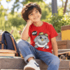 Cool Owl kids t-shirt featuring a quirky cartoon owl graphic by Charm and Chic