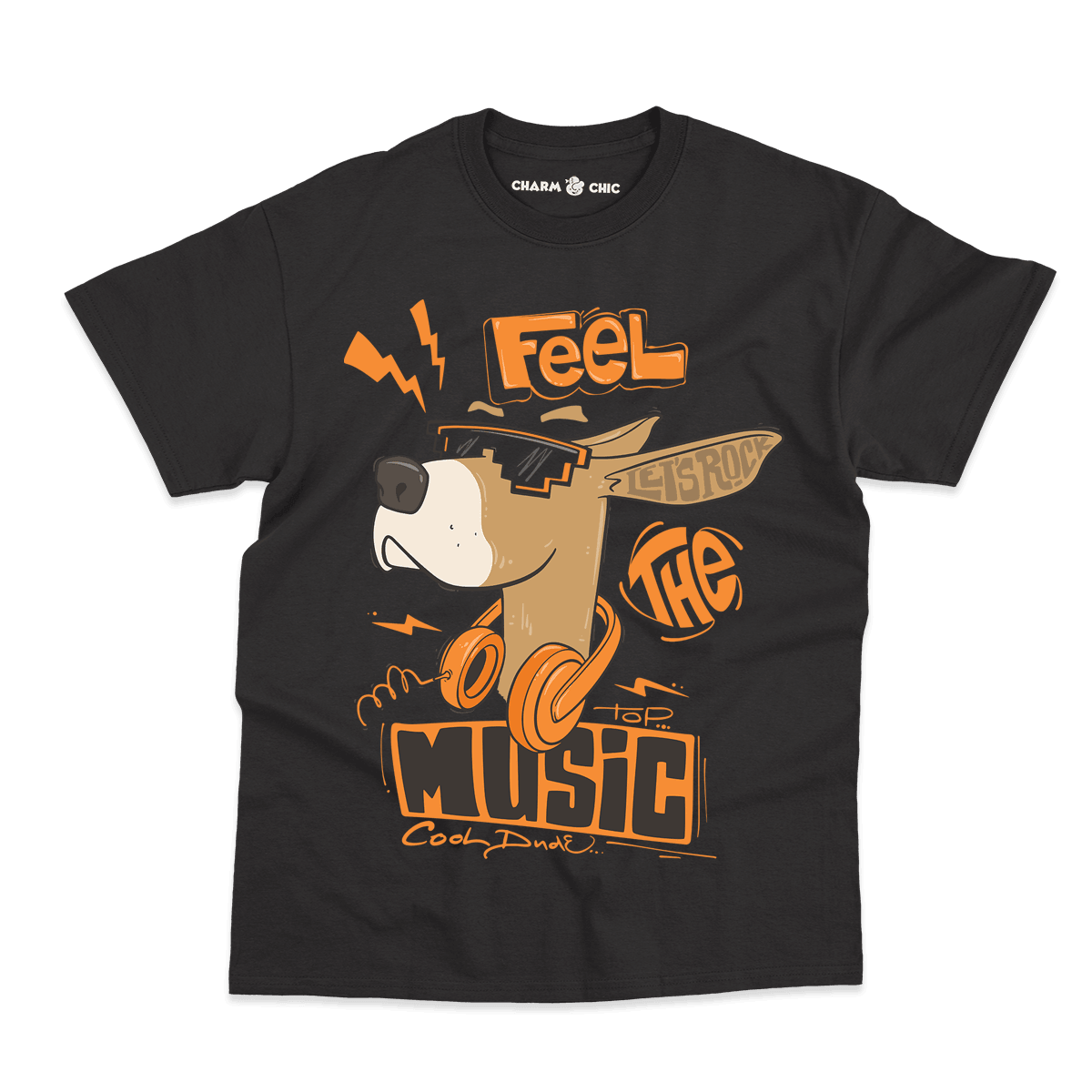 Feel the Music Cool Dog Kids T-Shirt